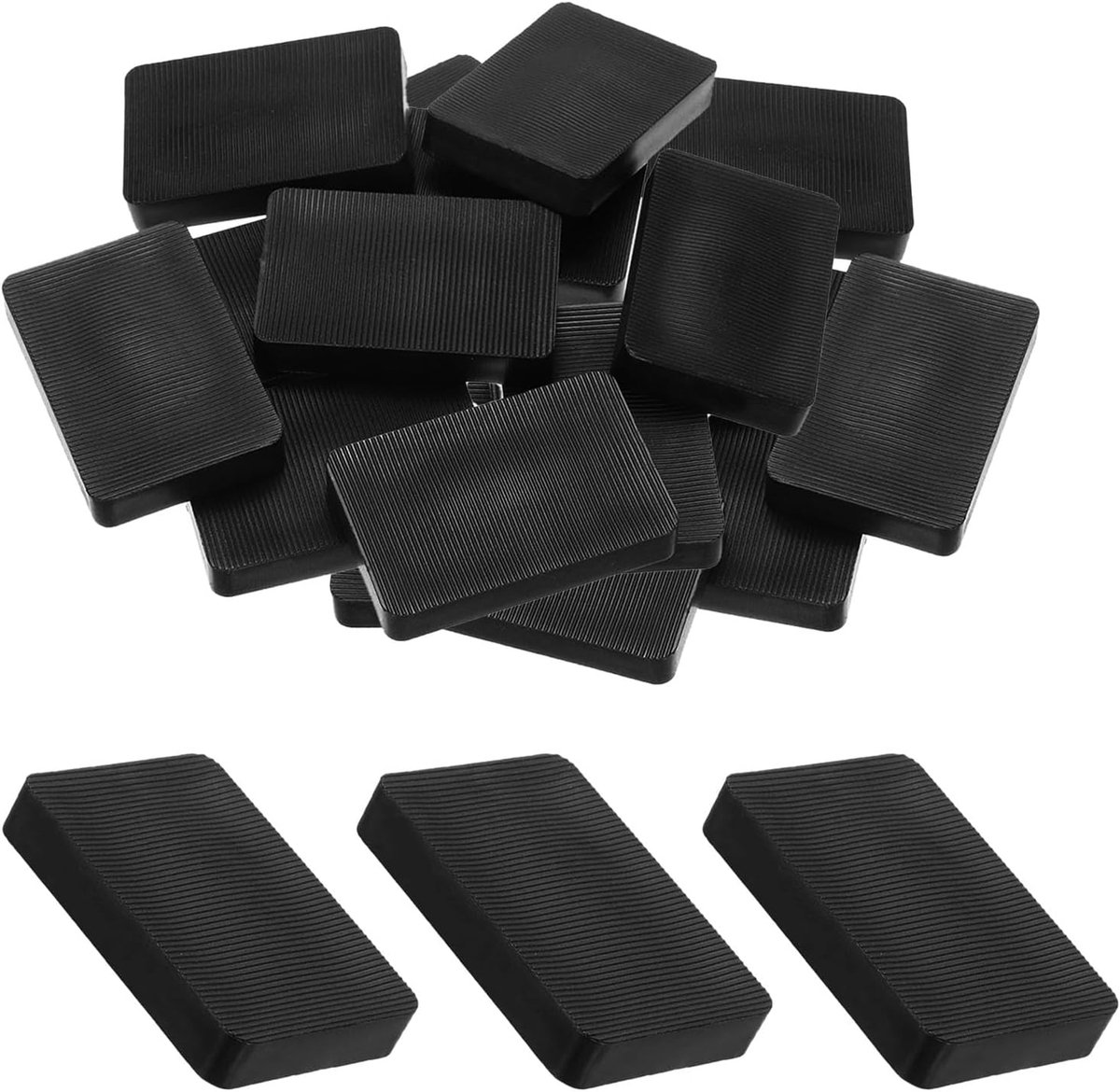 SnelShoppen - Set van 30 Plastic Spacers - 60 x 40 x 10 mm - Spacers voor Ramen, Deuren, Meubels, Keuken, Badkamer - Zwart - Ideaal voor Uitlijnen en