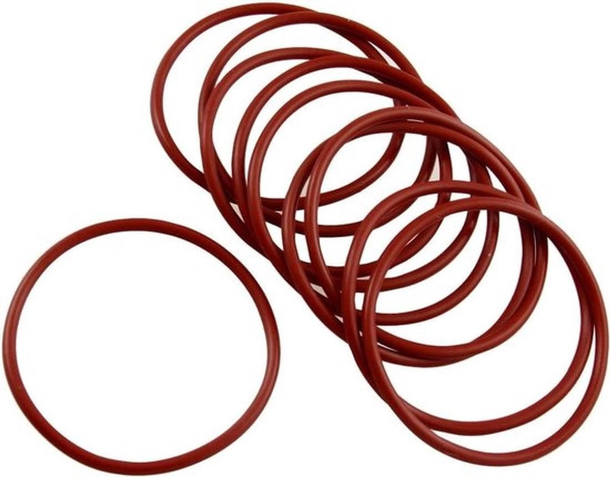 Siliconen O-ring 60 mm OD 54 mm ID 3 mm breedte Rood - Pak van 10 stuks - Vervangingsonderdelen - Industriële afdichtingstechnologie
