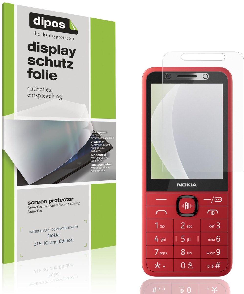 dipos – 4x Matte Beschermfolie geschikt voor Nokia 215 4G 2nd Edition | Krasbestendige & antireflecterende Screenprotector Ultra-Thin