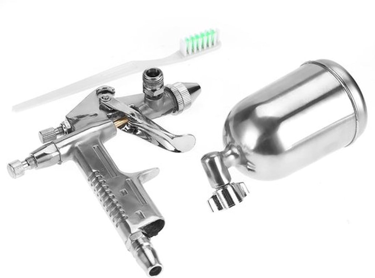 Spuitpistool voor spuitpistool, aluminiumlegering, professionele spuitpistool, 0,5 mm, met zwaartekrachtspuitpistool, 125 ml, spuitdop