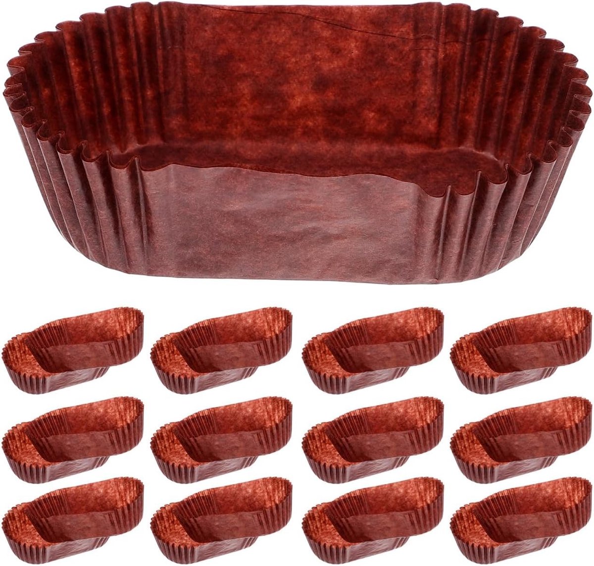 1000 Stuks Ovalen Wegwerp Cakevormpjes, Mini Bakvormen voor Muffins en Cupcakes, Ideaal voor Taartballen en Gebakjes