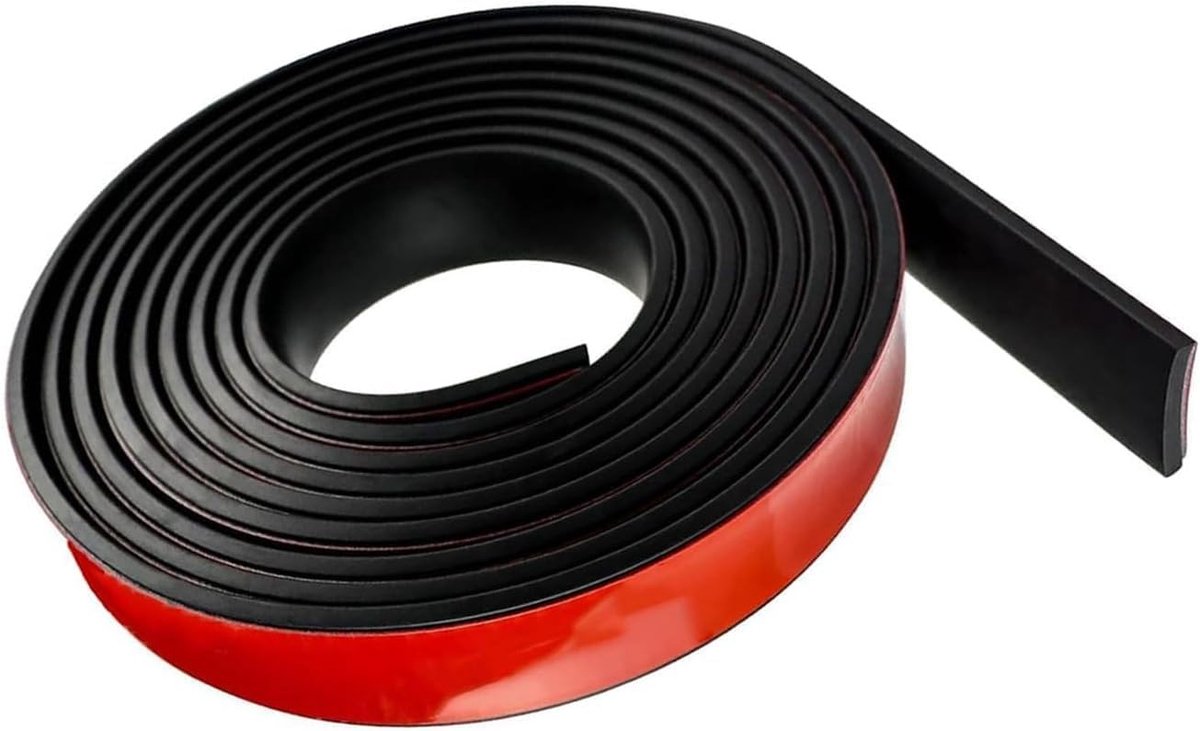 Zelfklevende Rubber Strips 25mm x 2mm x 3000mm voor DIY Toepassingen, Isolatie, Geluiddemping en Vloerbescherming