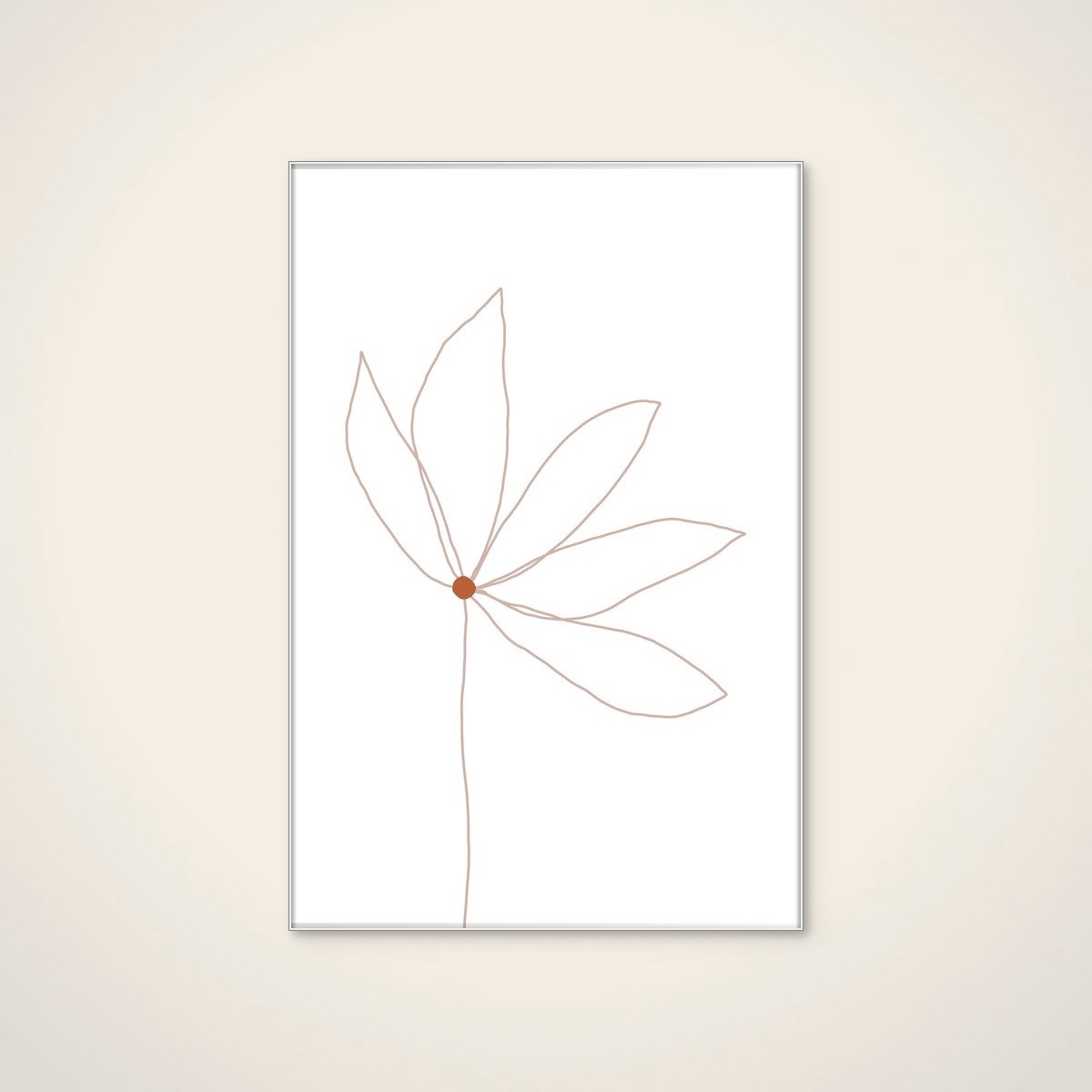 Akoestisch schilderij - 80 x 120 cm - Delicate Flower van uplusmestudio - Botanische wanddecoratie - wit textielframe