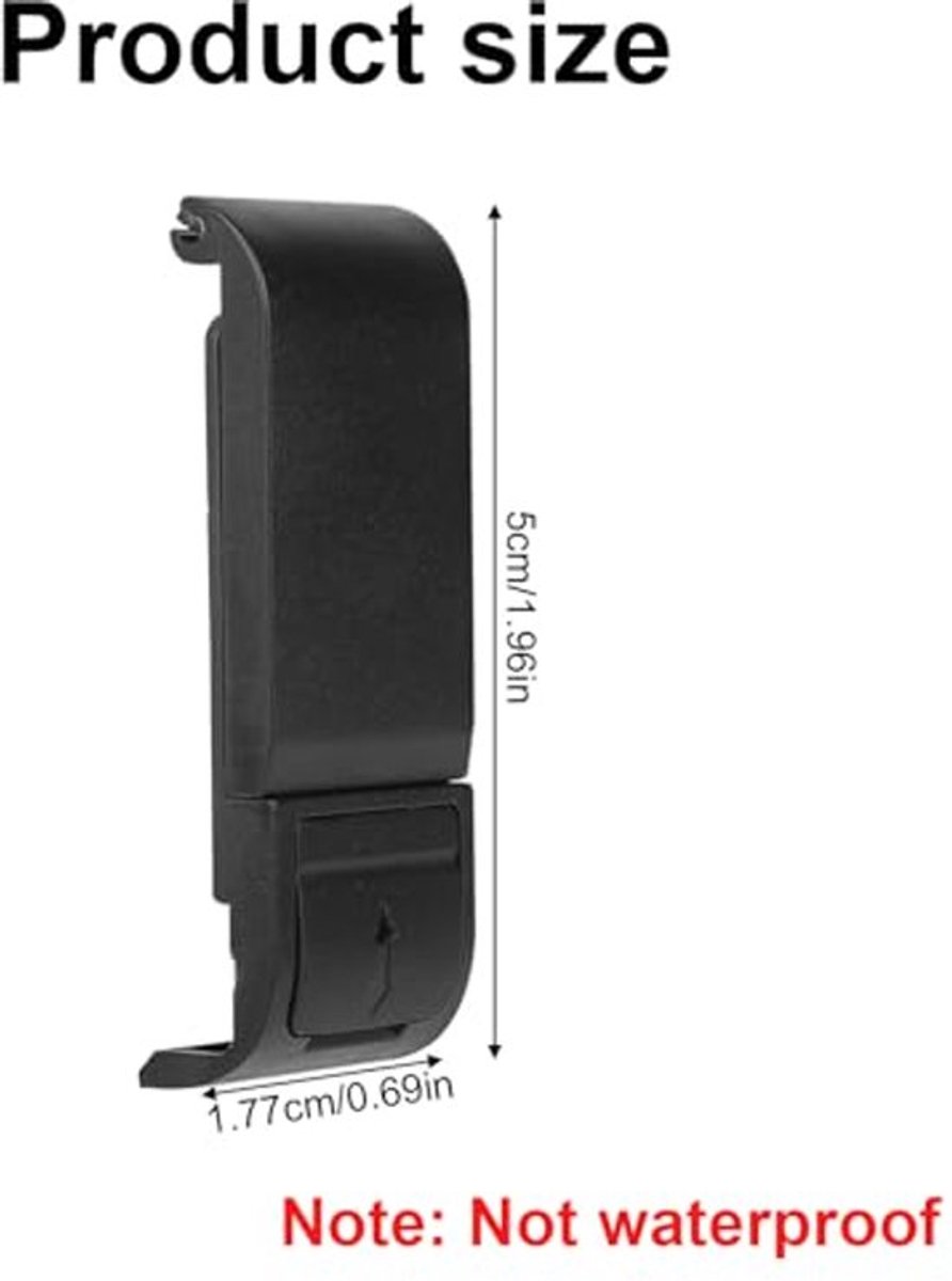 Zijdelingse batterijklep voor GoPro, zwarte stofbestendige vervangende batterijklep met Type-C oplaadpoort. Camera-accessoires voor GoPro Hero 9 10 11 12 13.