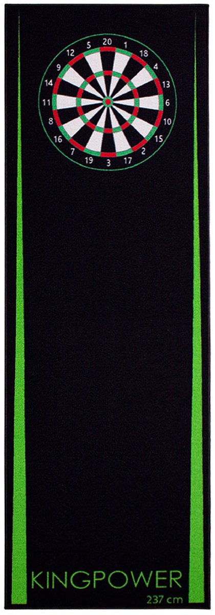 Dartmat darttapijt toernooimat dartmat darts 237 x 80 cm groen Kingpower