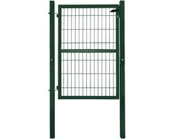 Tuinpoort / Metalen tuindeur voor gaashekwerken – 140 cm hoog, afsluitbaar (incl. palen) – Groen (V2Aox)