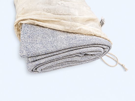 Samarali Yoga Deken Chambray Marineblauw - 100% Biologisch katoen - 200x150 cm - Handgemaakte meditatiedeken - Comfort en veelzijdigheid van Samarali — afbeelding 5