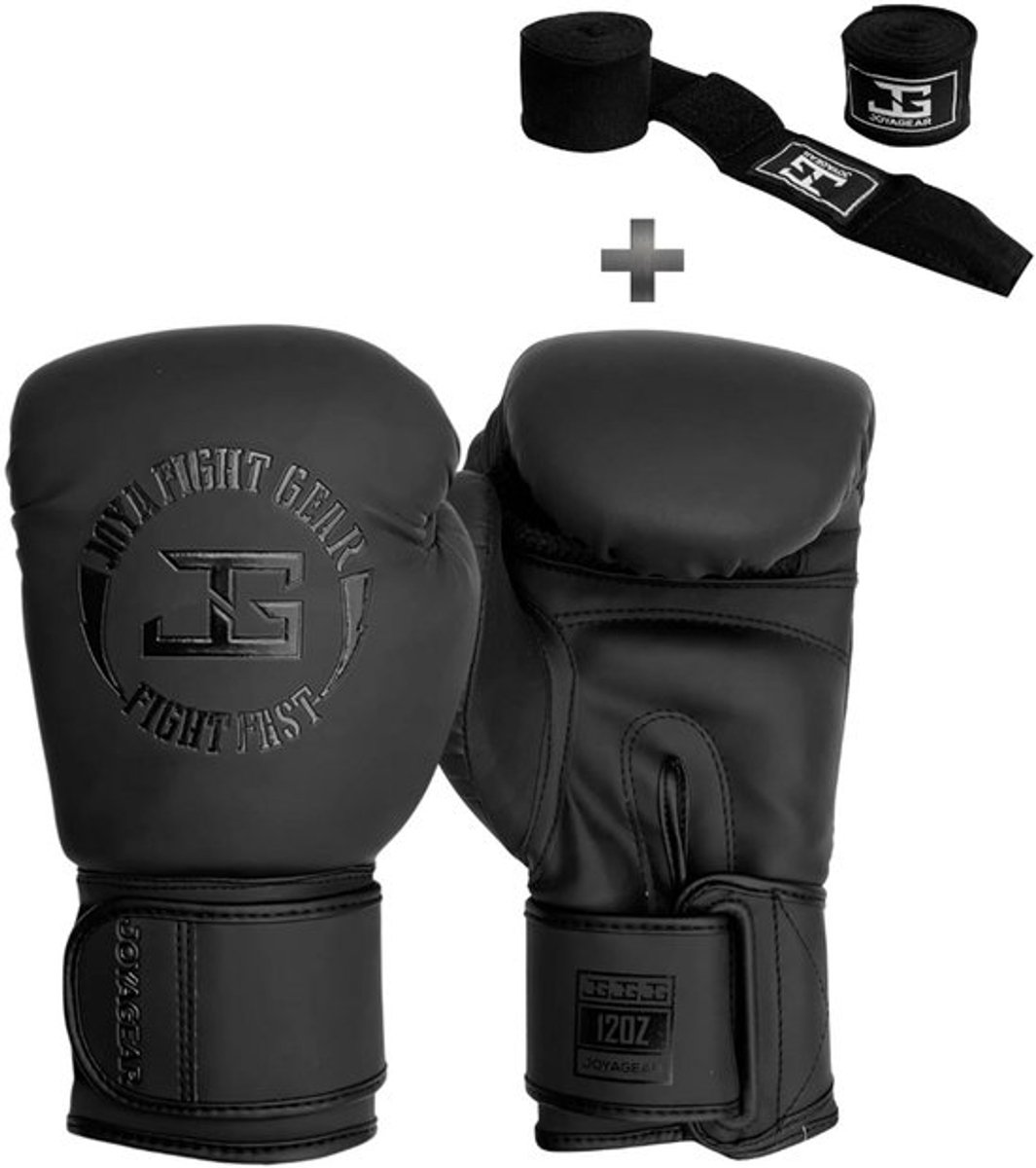 Joya FF Metal Pro Junior Kickbokshandschoenen - 8 oz – Zwart – Microfiber Metal Leather – Schokabsorptie & Polsbescherming – Inclusief Bandage – Joya Fight Gear