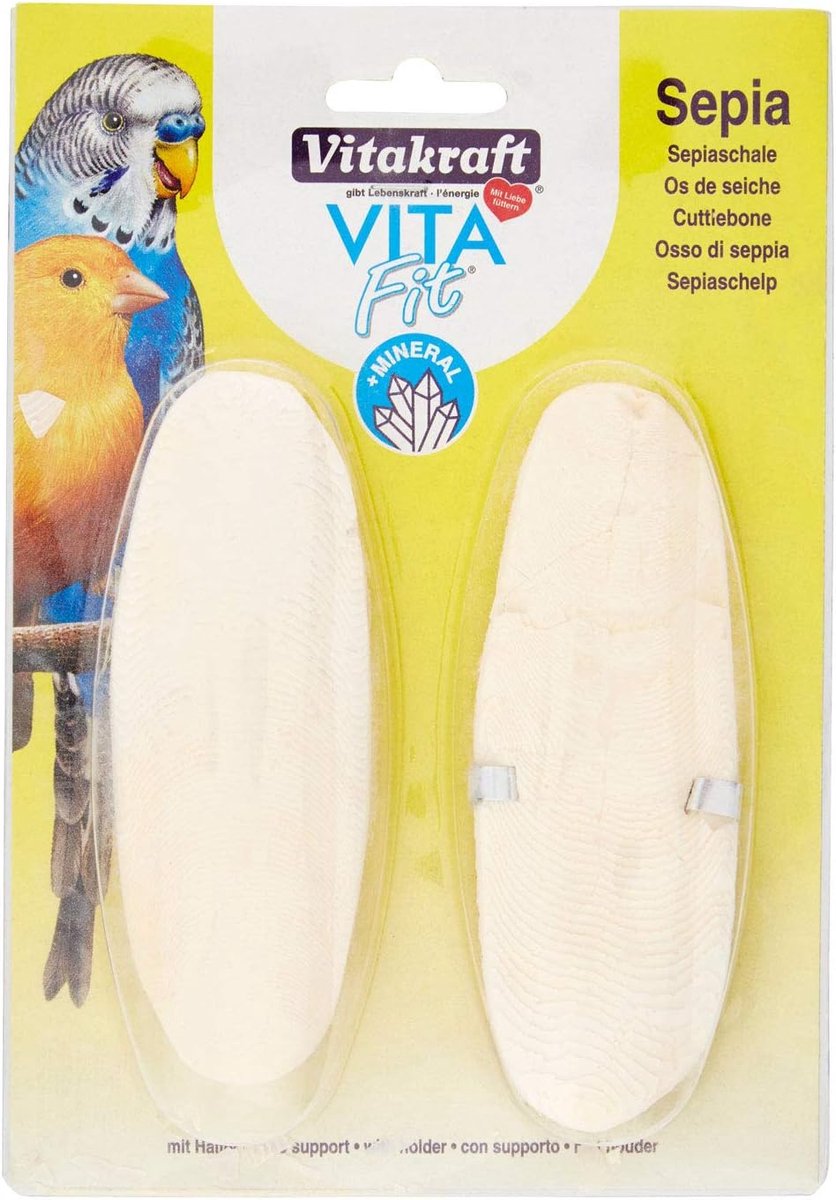 SnelShoppen - Inktvisbotten voor Vogels - Vitakraft VitaFit Sepia - 10cm - 2 Stuks - Natuurlijke Snavelverzorging - Rijk aan Kalk - Ideaal voor Gedome