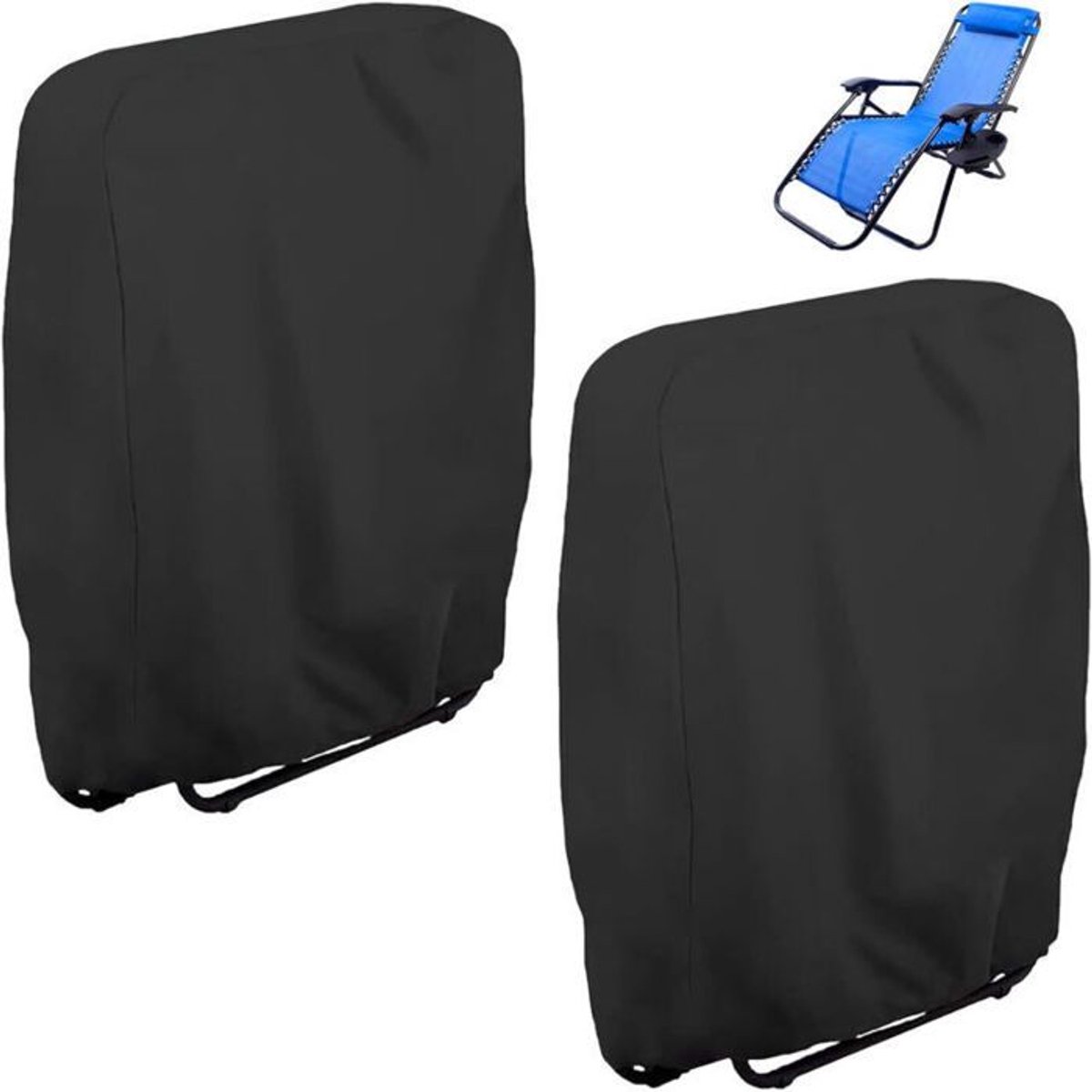 Tweedelige opklapbare hoes Geschikt voor ligstoel, gemaakt van winddichte, UV-bestendige en waterdichte Oxford-stof, opklapbare hoes Geschikt voor tuinstoel, 110 x 71 cm