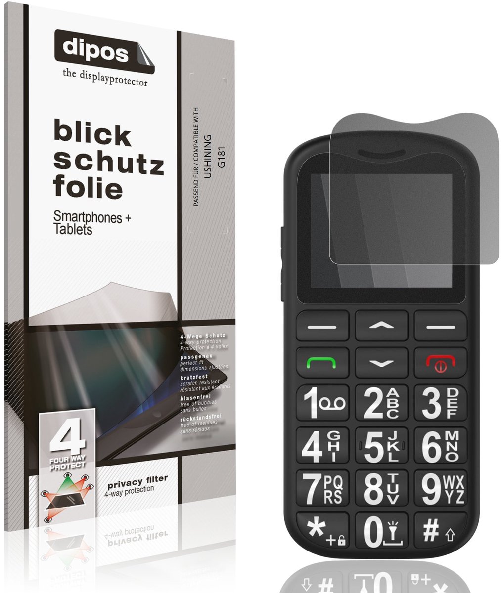dipos – Matte Privacy Screenprotector geschikt voor USHINING G181 | Anti-Spy Beschermfolie