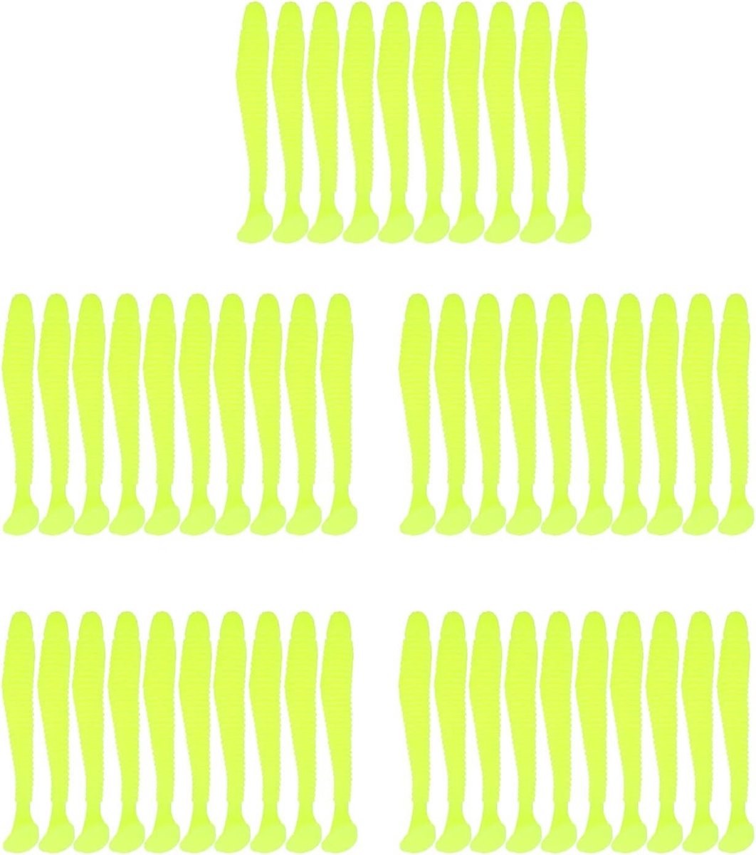 Vervangend Kunstaas voor Vissen - 50 Stuks Zachte Silicone Bait van 5 cm voor Buitenvisserij - Ideaal voor Zoet- en Zoutwater