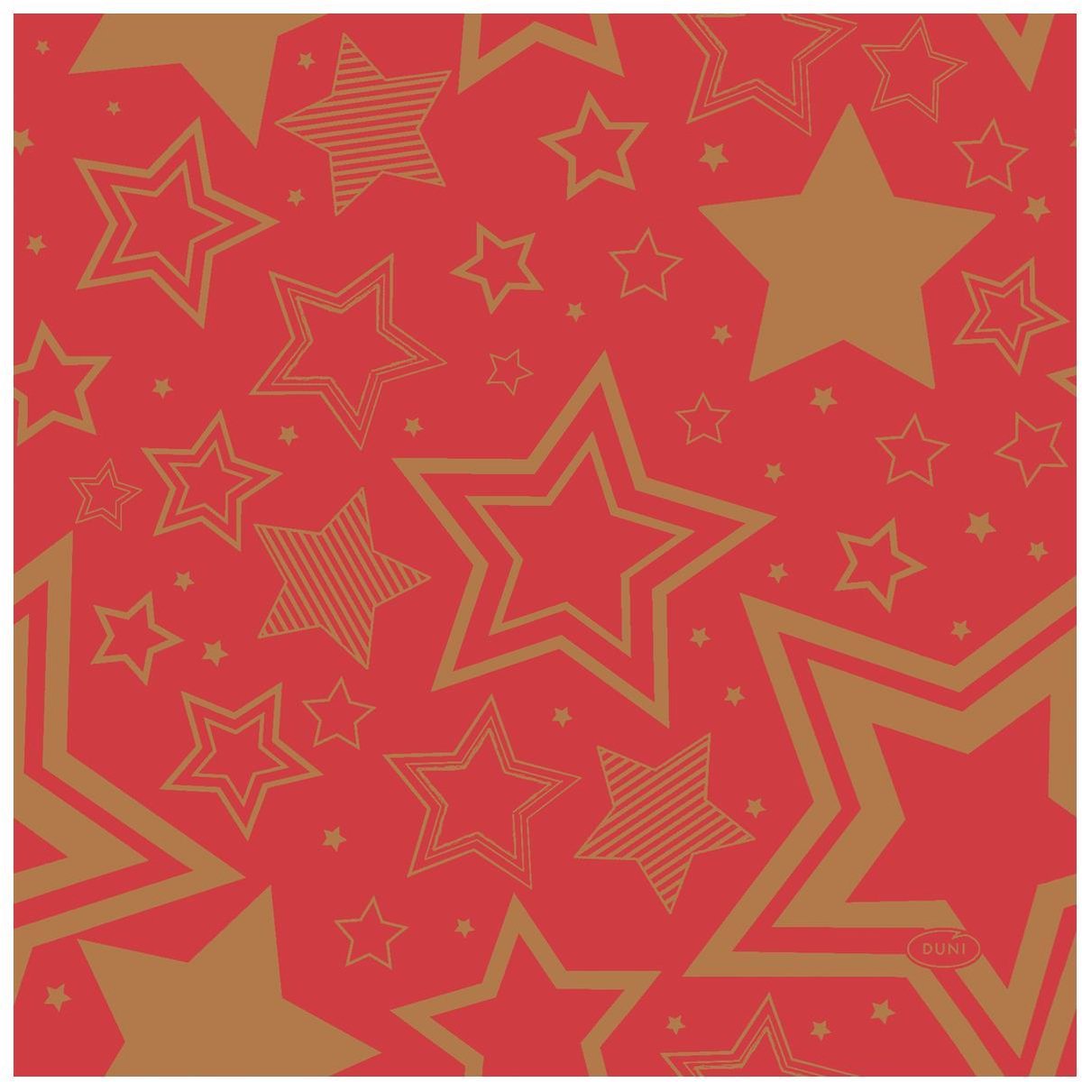 Duni Servetten Holiday Star Red 33x33cm.