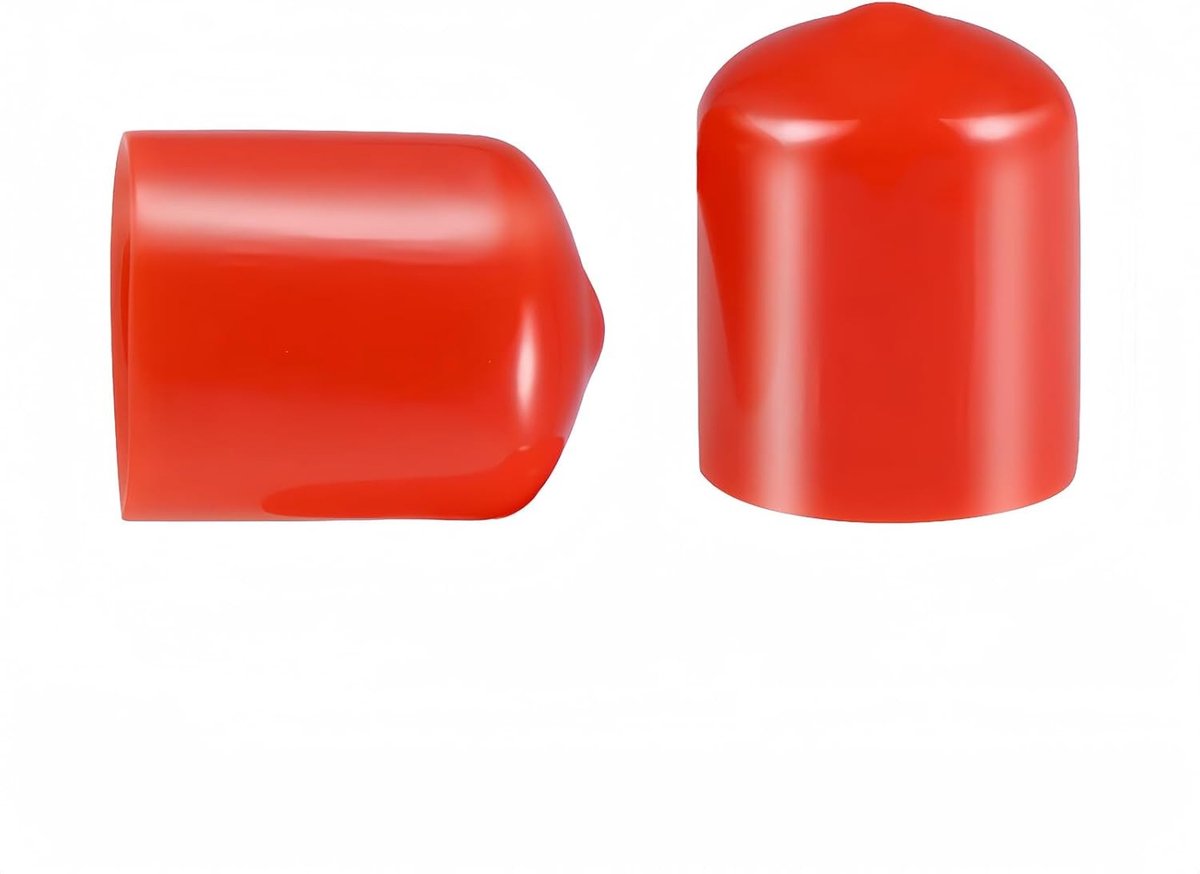 Ronde PVC Rubber Beschermers voor Buizen - Plastic Eindkappen met Binnendiameter 20mm - Set van 10 Stuks in Rood