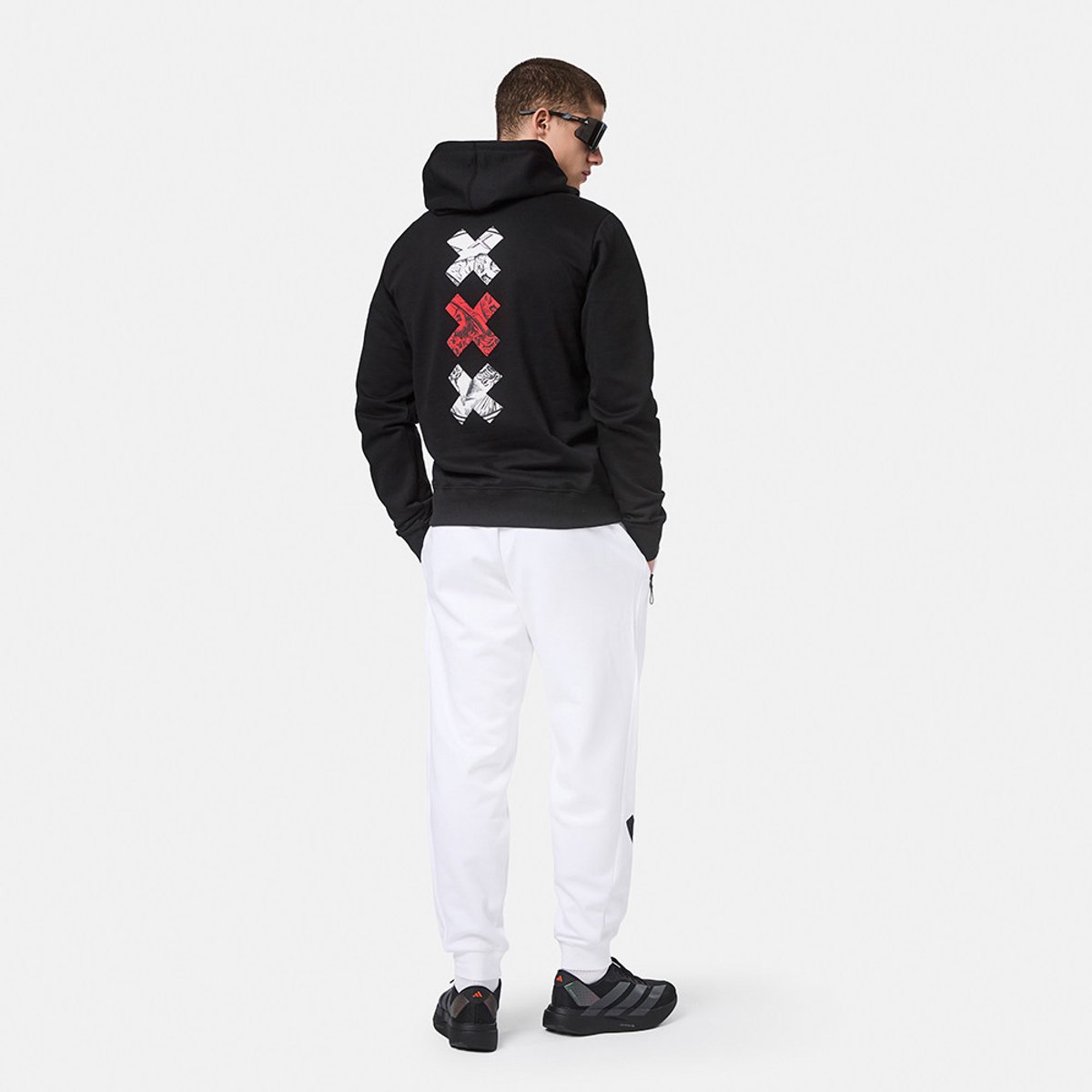 Ajax-hooded sweater zwart kruizen senior