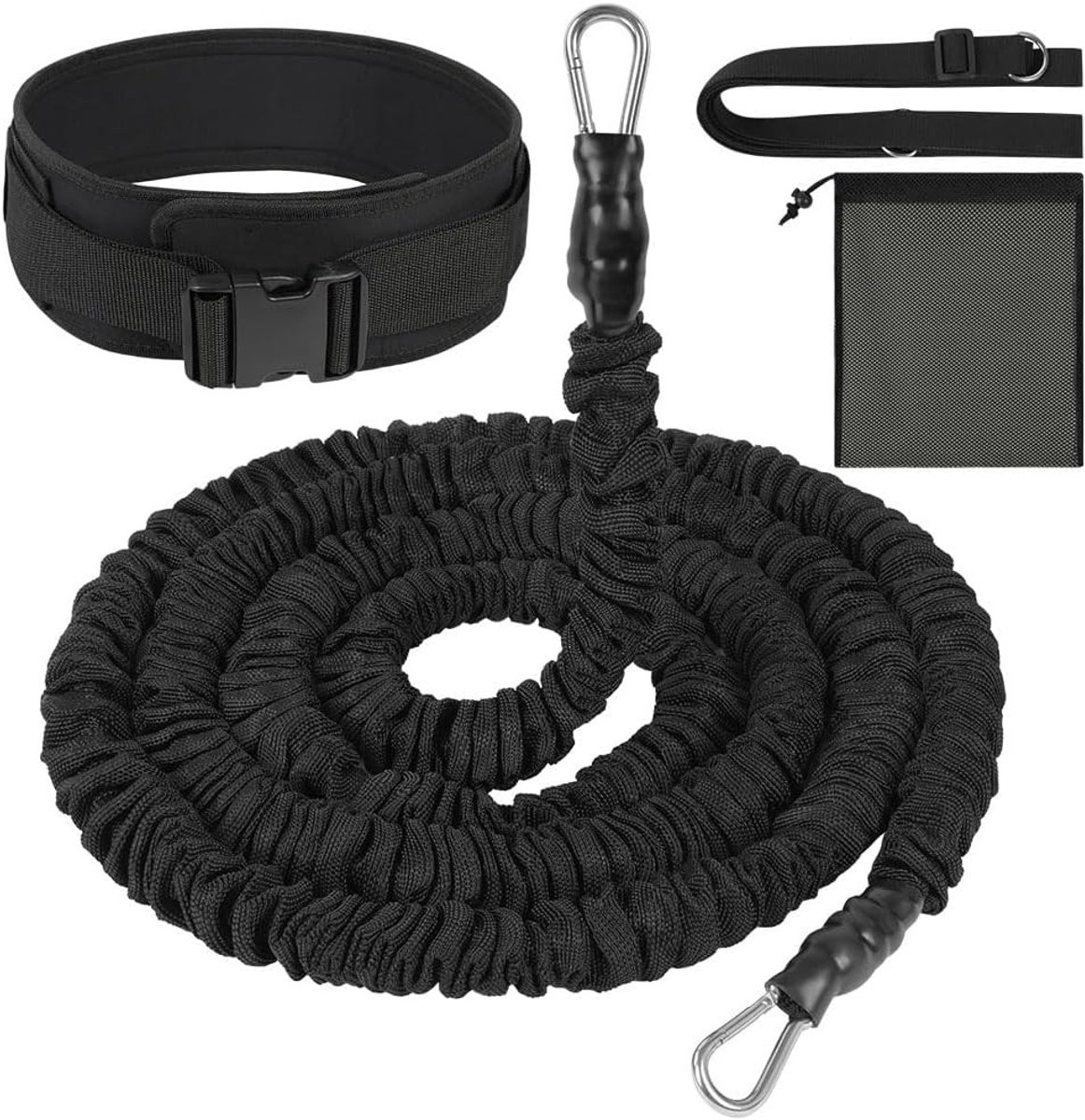Zwemtraining Riem met Verlengband en Elastisch Koord, Verstelbare 2.5-7.5 m met Opbergzak voor Kinderen en Volwassenen, Ideaal voor Fitness en Zwemvaardigheid