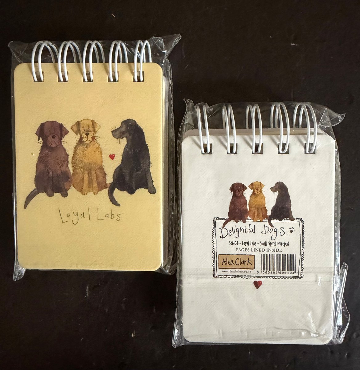 Alex Clark klein spirtaal gebonden notitieblokje honden ~Loyal Labs Small Spiral Bound Notepad'