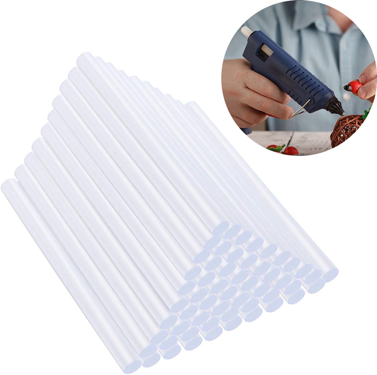 Smeltlijmsticks - 200 stuks - 11 x 200 mm - Universele lijmsticks - Geschikt voor hobby's, reparaties en knutselwerk - Sterk hechtend, transparant - Smeltlijmsticks voor huishoudelijk gebruik