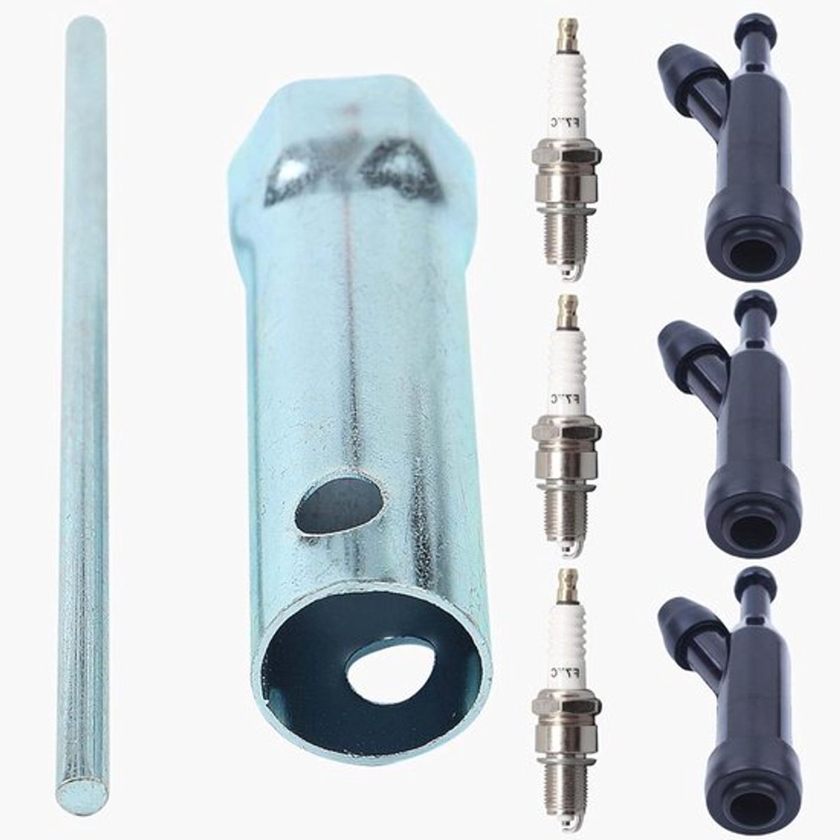 Bougieset F7TC met dopsleutel en bougiekap voor grasmaaier, kettingzaag, go-kart, mini fiets en motorfrees, geschikt voor GX120, GX160, GX200, GX270, GX340, GX390 generatoren
