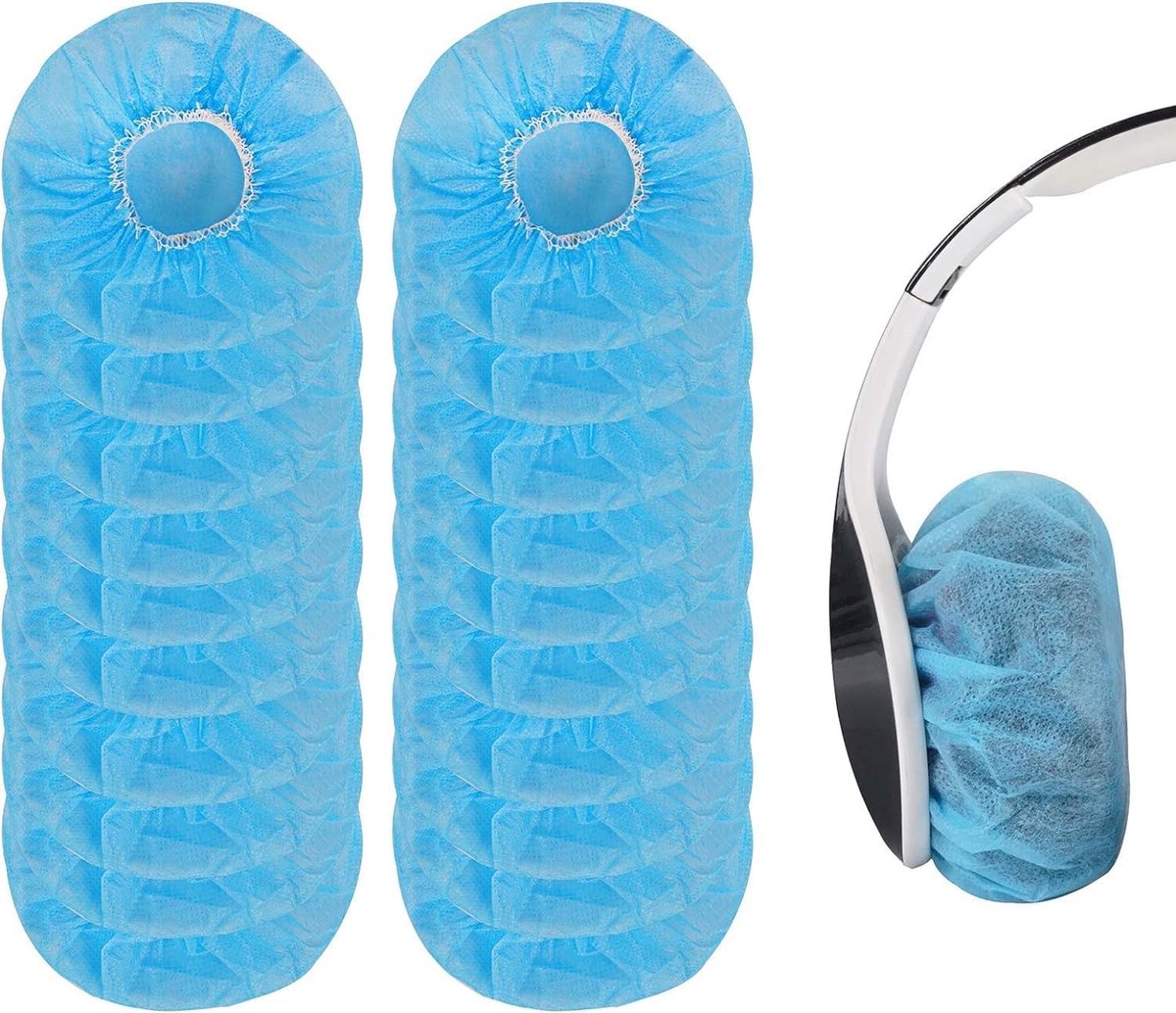 100 Stuks Wegwerp Hoofdtelefoon Oorkussens, Hygiënische Bescherming voor Oorkappen, Stretchy Earcup Covers voor Hoofdtelefoons en Headsets, Geschikt voor 3.93"-4.72"/10-12cm