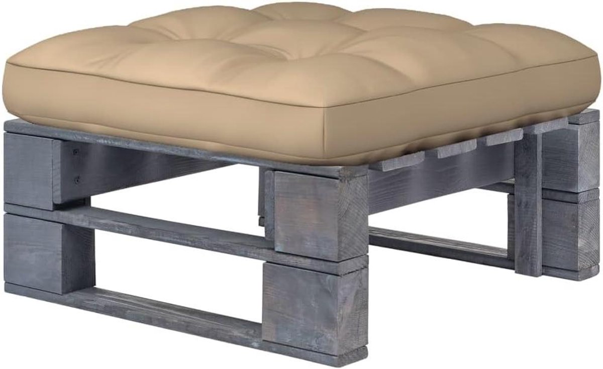 Tuinhocker Pallet - Voetenbank Tuinmeubel - Ontspannen Buiten - Geïmpregneerd Grenenhout - 60 x 60 x 25 cm - Grijs