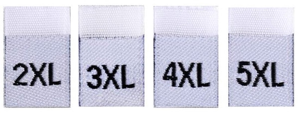 Kledinglabels-400-stuks-Polyester-Witte-Maatlabels