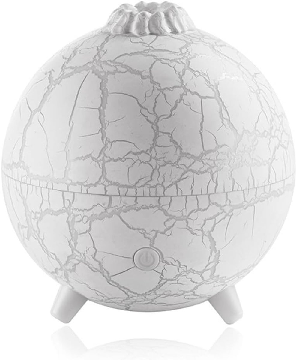 SnelShoppen - Aroma Diffuser Ultrasone Luchtbevochtiger met Vlam en Vulkaanontwerp, Decoratief Nachtlampje voor Slaapkamer, Thuis en Kantoor - Wit