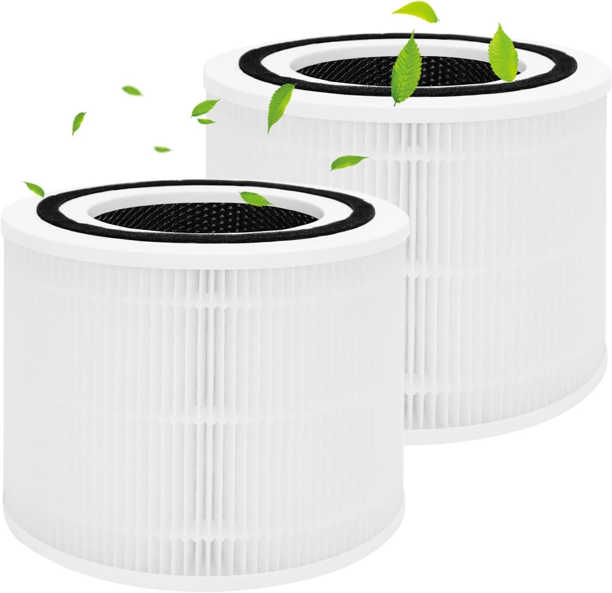SnelShoppen - 2 Pack HEPA Filter voor Luchtreiniger, H13 HEPA Vervangingsfilter, Actieve Koolstof, Core 300-RF, Hoog Efficiënt, Wit, Voor Allergieën e