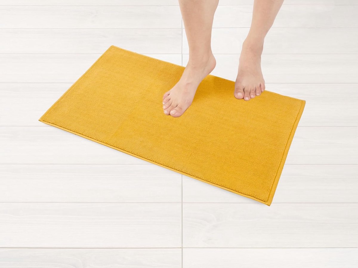 SnelShoppen - 100% Katoenen Antislip Badmat 43x61cm - Absorberend, Sneldrogend en Wasbaar - Zachte Voetmat voor Badkamer en Toilet