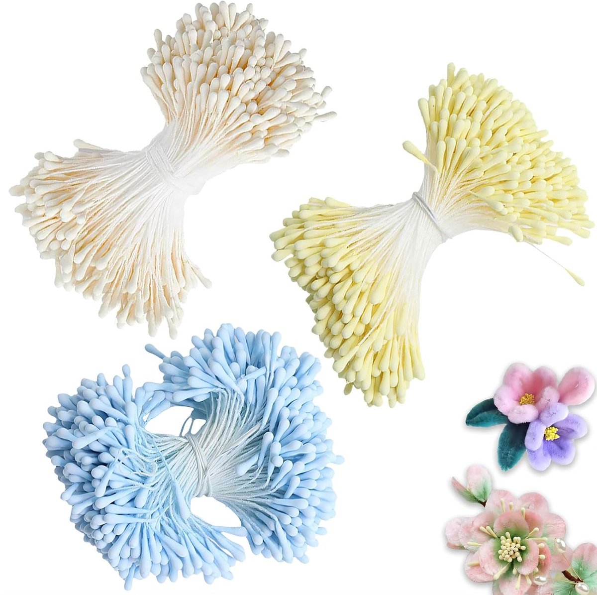 SnelShoppen - 1200 Pcs Pijp Reinigers, Bloemen Dust Sheet met 2 Kralenkoppen, 3 mm Pijp Reinigers voor Creatieve Knutselprojecten, Tulpen, Boeket, DIY