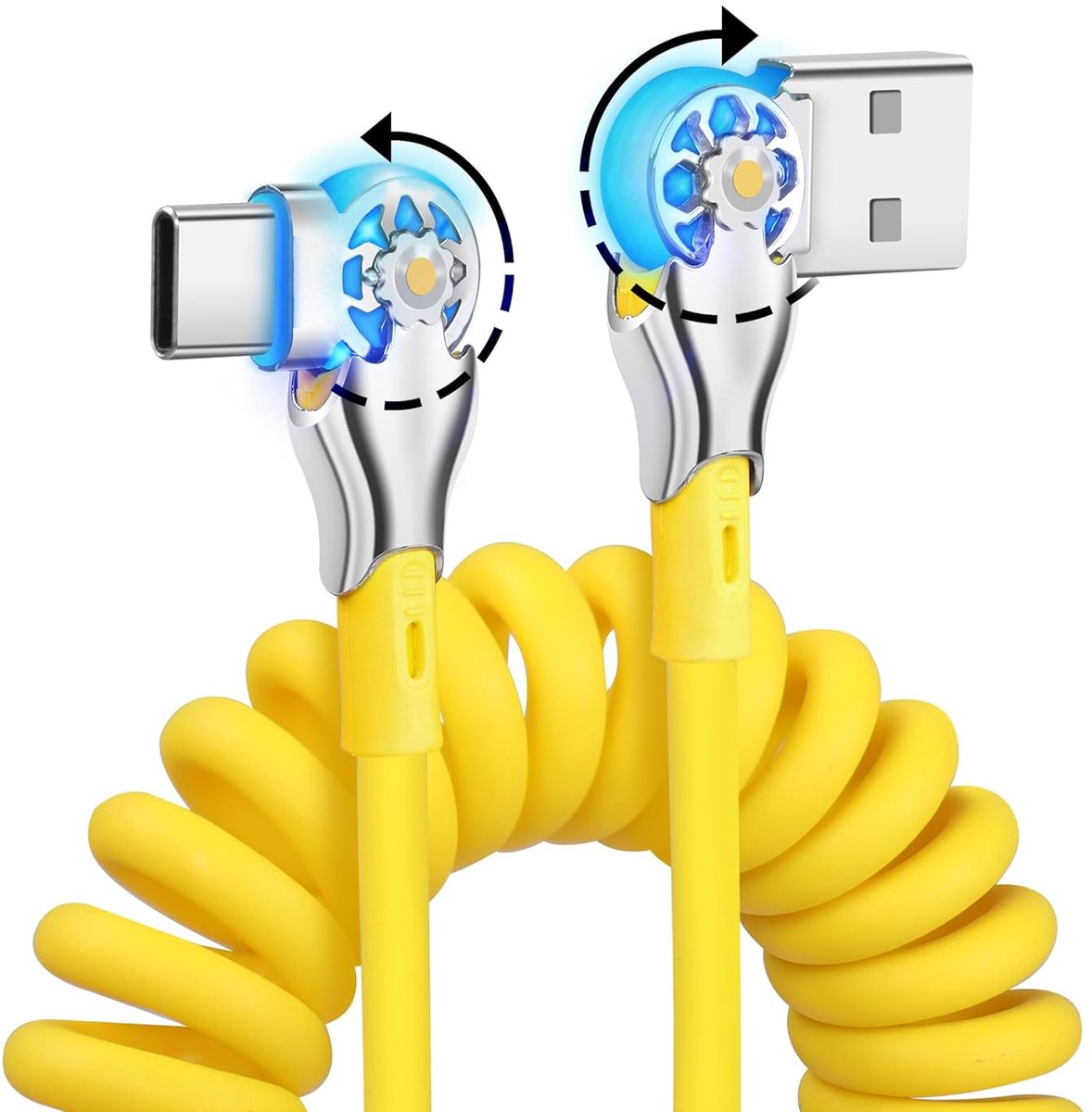 SnelShoppen - USB Type C Kabel 1.8m, 40W Snellader, 180 Graden Draaibaar, Flexibel Ontwerp voor Thuis, Kantoor, Auto, Gaming, Kijkplezier