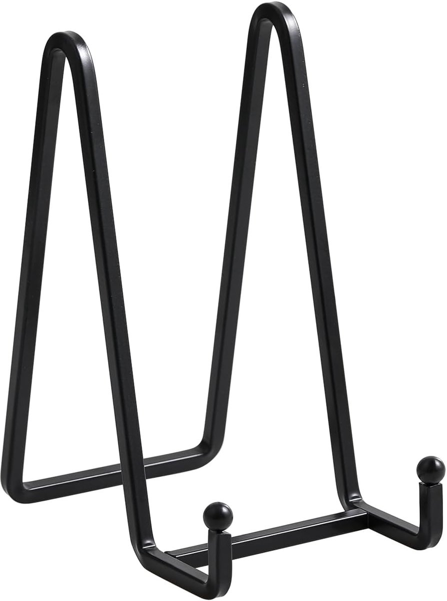 SnelShoppen - Easel Stand 2-Piece, Plate Stand, Decoratieve Plate Holder, 15 cm, IJzeren Easel voor Bord, Foto, Boeken, Picture Frame - Zwart