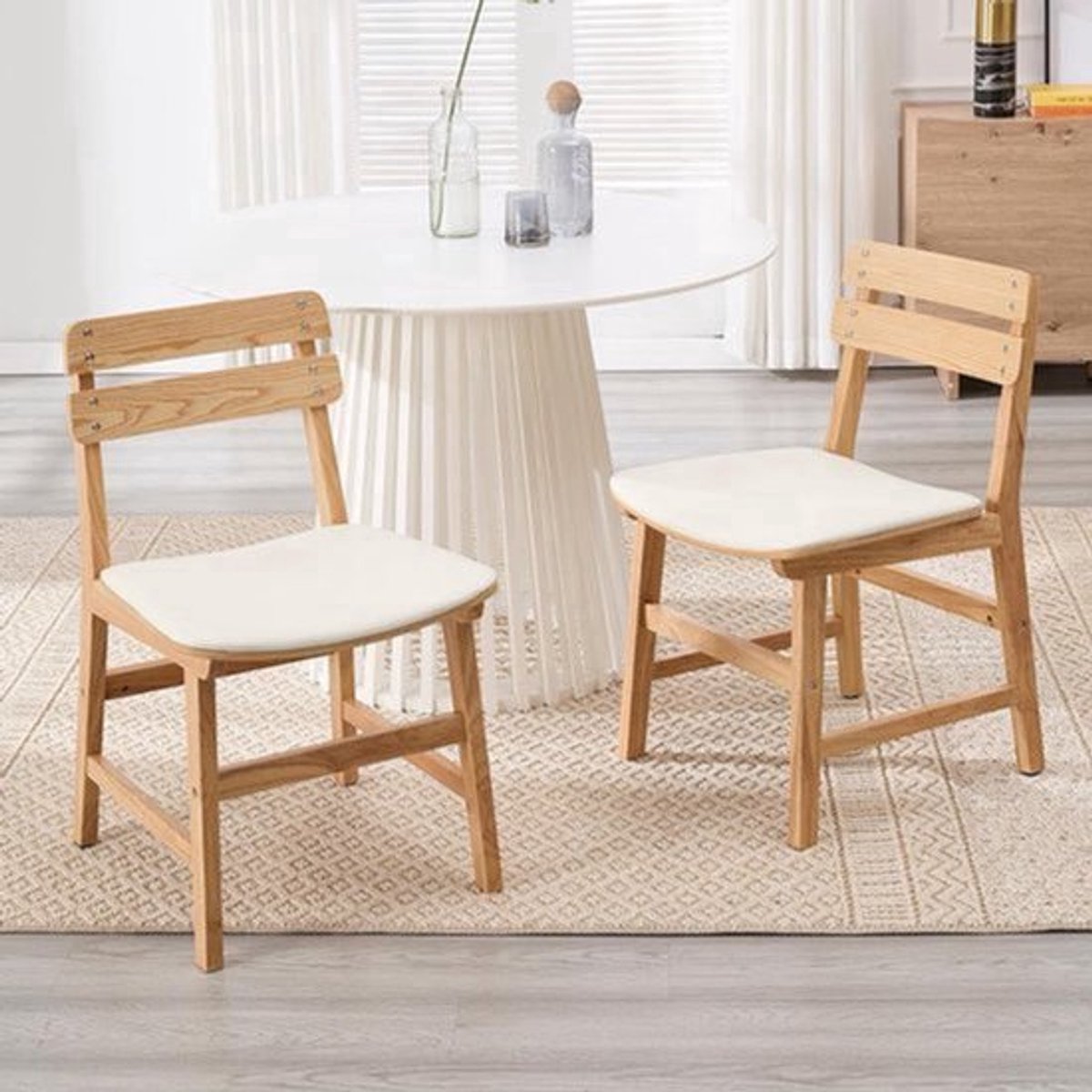 Rustieke houten eetkamerstoelen – houten stoelen – keukenstoelen – eetkamerstoelen set – a
