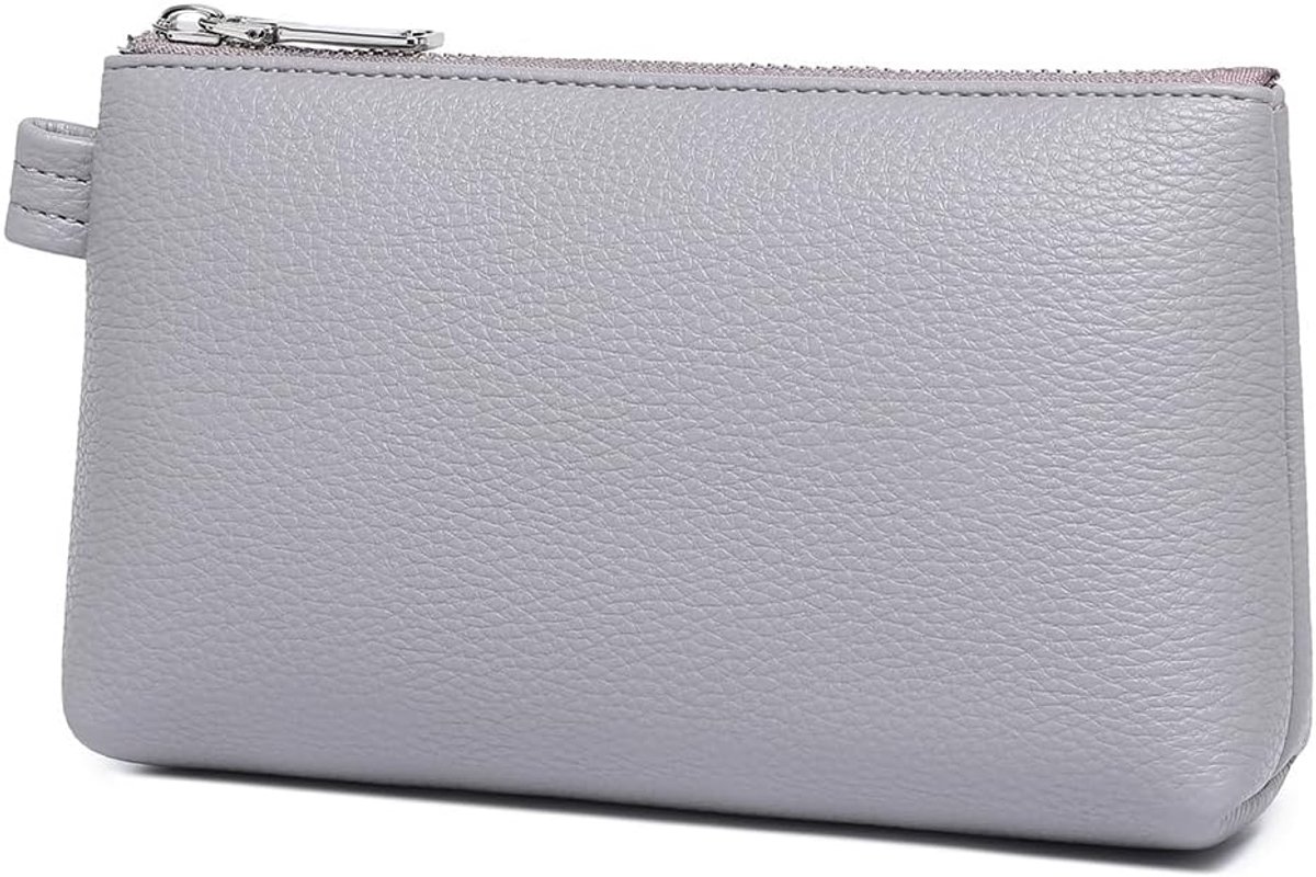SnelShoppen - PU Leren Make-up Tas Handbagage Vintage Opbergzak Taro Paars, Waterdicht, Lichtgewicht, Geschikt voor Mobiele Telefoons, Portemonnees en