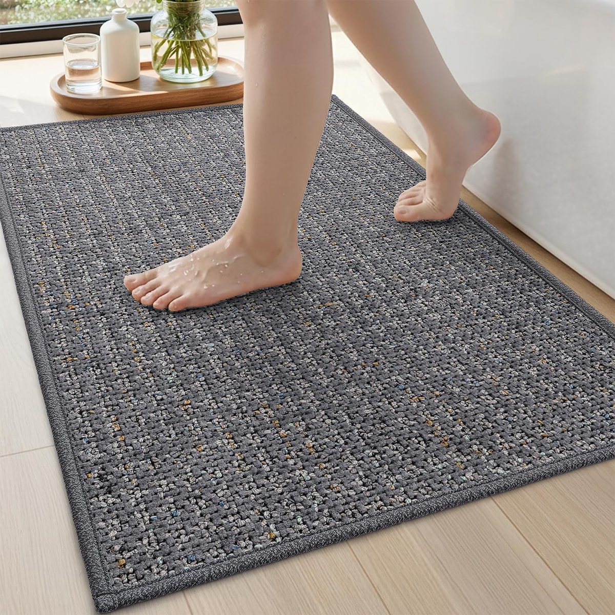 SnelShoppen - DEXI Badmat 40x60cm, Antislip Badmat Absorberend en Sneldrogend Dun Badkleed