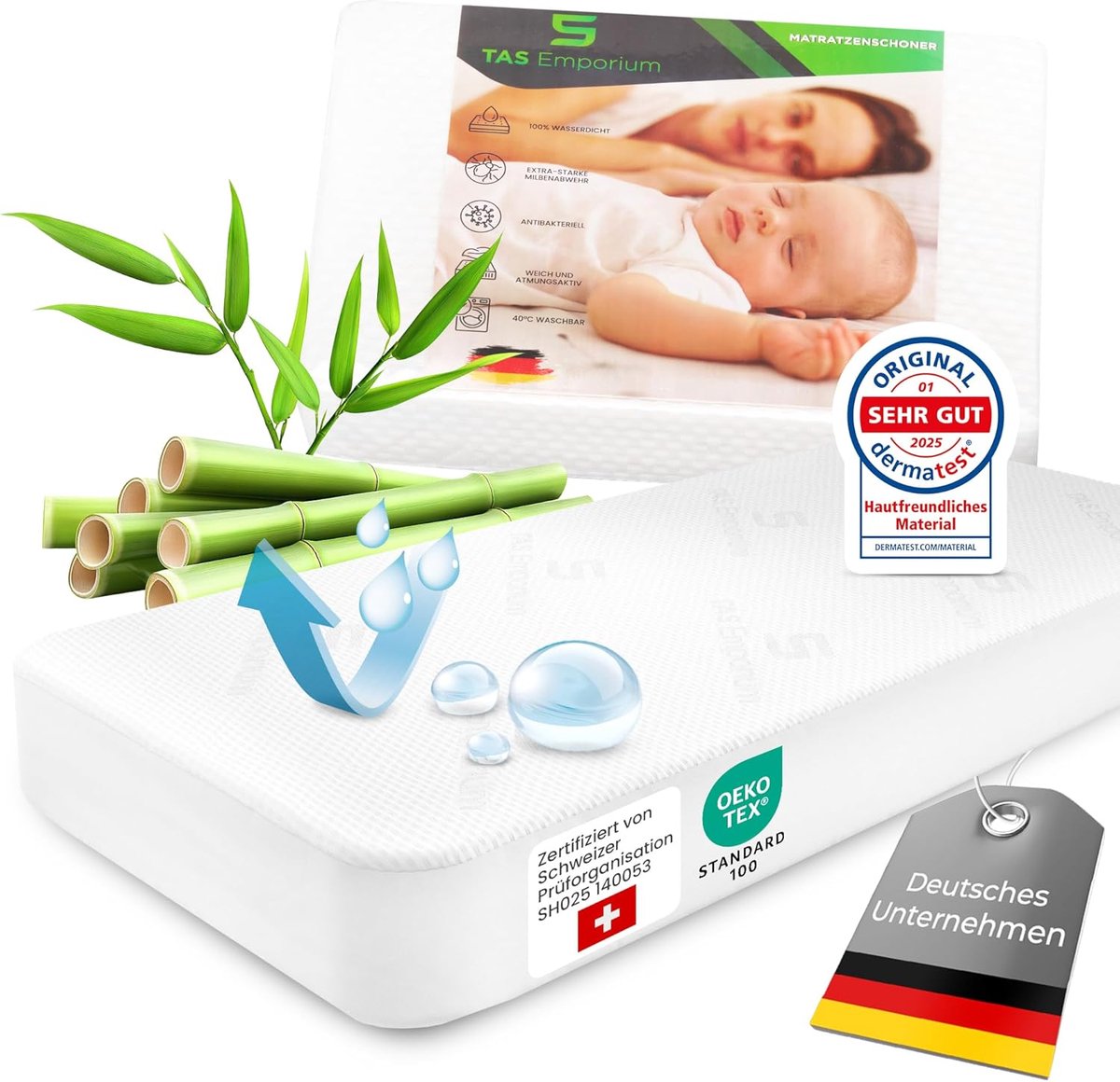 SnelShoppen - Matrasbeschermer 70 x 140 cm - Waterproof en Ademend - Bamboo Viscose - Oeko-TEX® & Dermatest® - Voor Kinderen en Allergieën