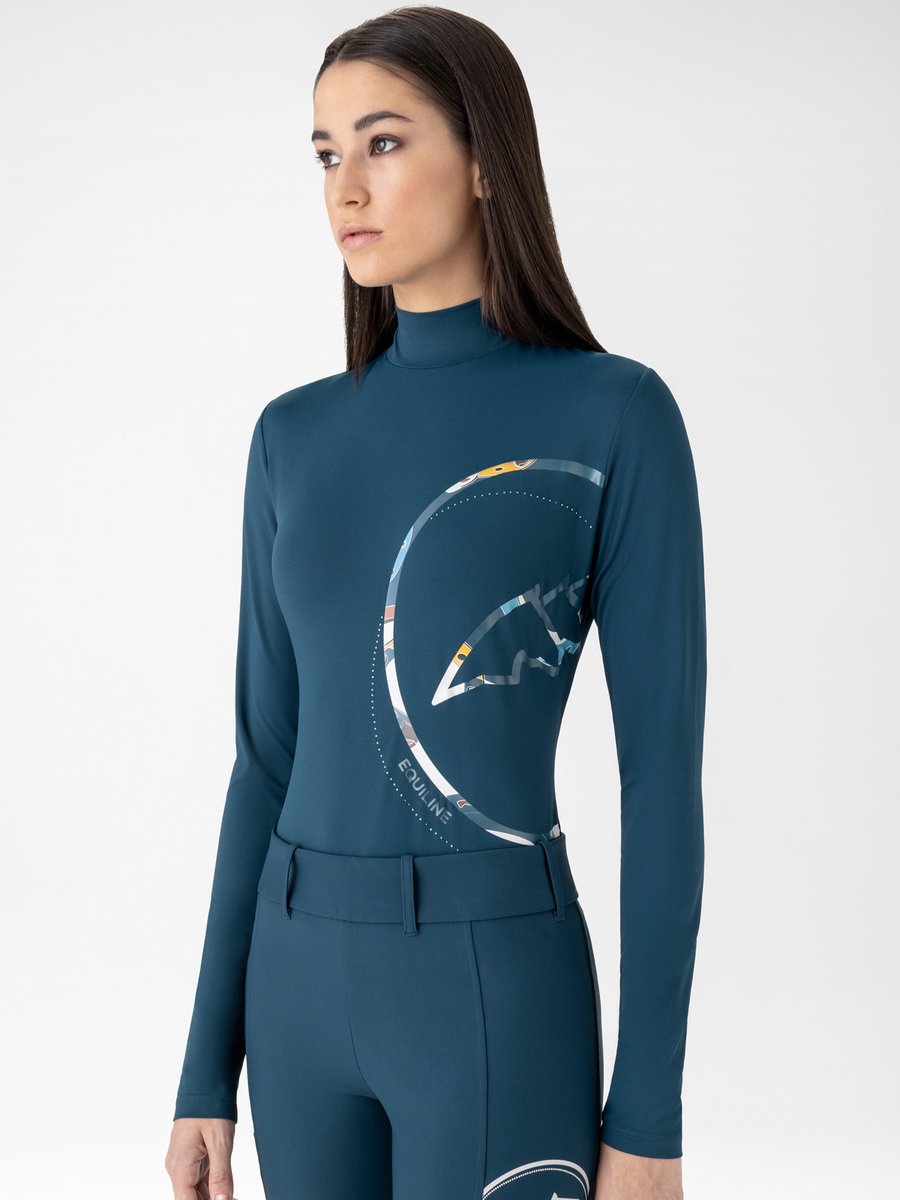 Equiline FW25 Trainingsshirt Eblec-M Legion Blue Dames Lange Mouwen Trainingsshirt