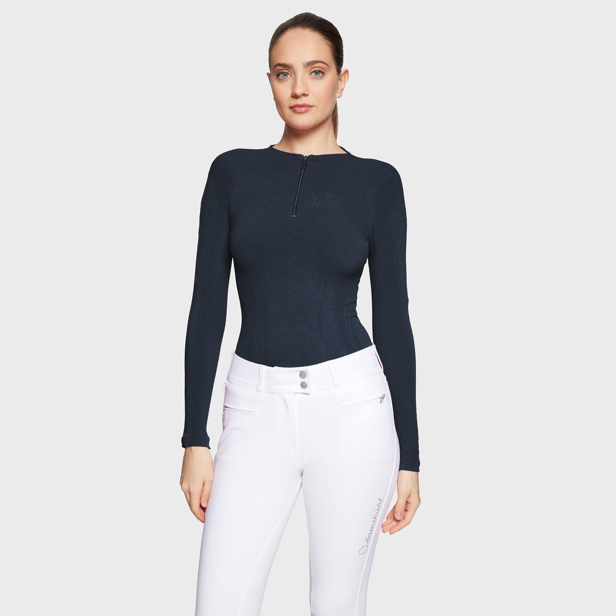 Samshield FW25 Zelda Naadloze Half Zip Top - Navy, Maat M
