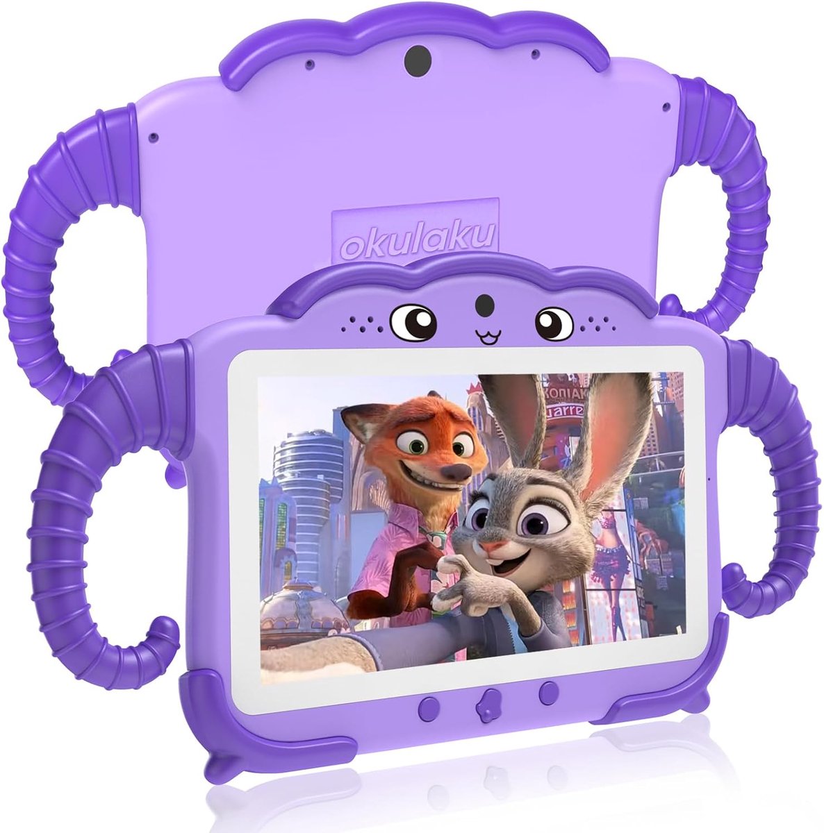 SnelShoppen - Kinder Tablet 7 Inch - Android Kindertablet met Hoes - 2 GB RAM + 32 GB Opslag - Kindbeveiliging en GMS Gecertificeerd - Dual WiFi en Ca