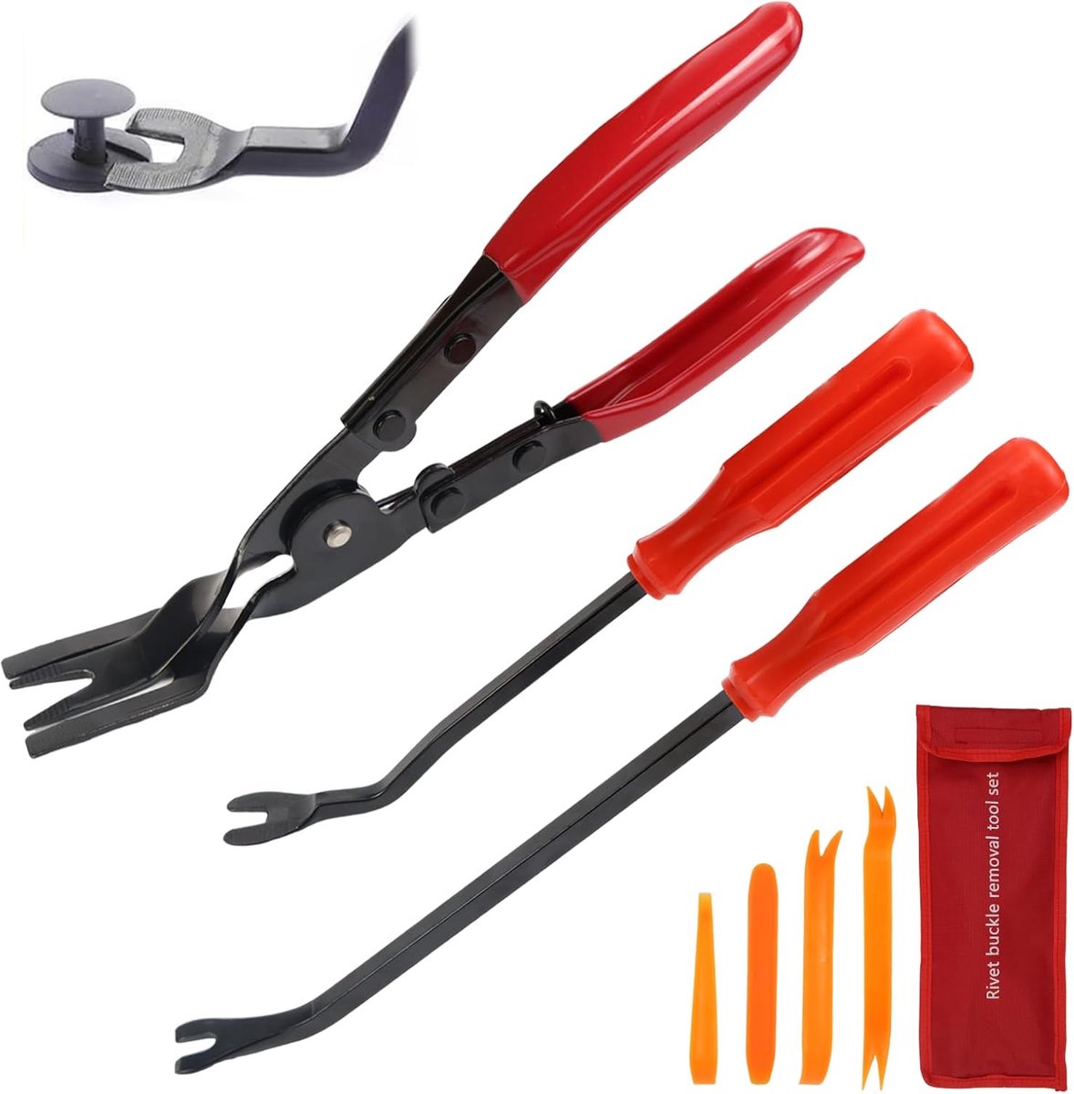 SnelShoppen - Car Disassembly Tool Set - Auto Trim Wedges, Loosening Bar, Plastic Release Lever, Klussen en Onderhoud voor Auto's, 8-delige Set