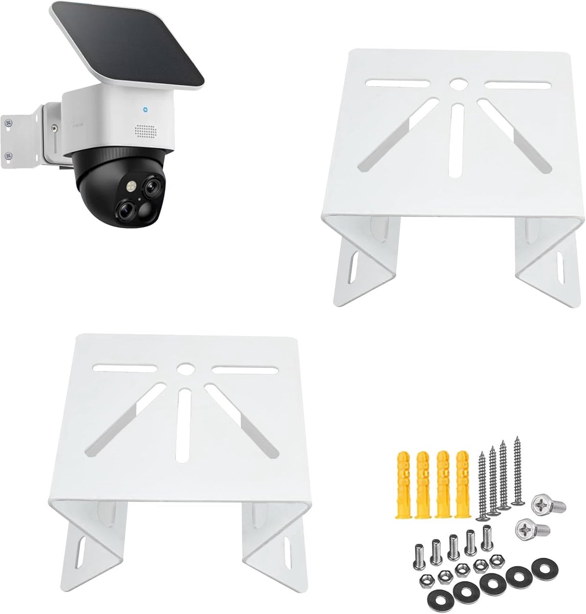 SnelShoppen - Hoekmontage voor Buitenwand, Geschikt voor Beveiligingscamera's, 2 Stuks Hoeksteun, Metalen Beugel voor CCTV Camera's, Brede Hoekhouder
