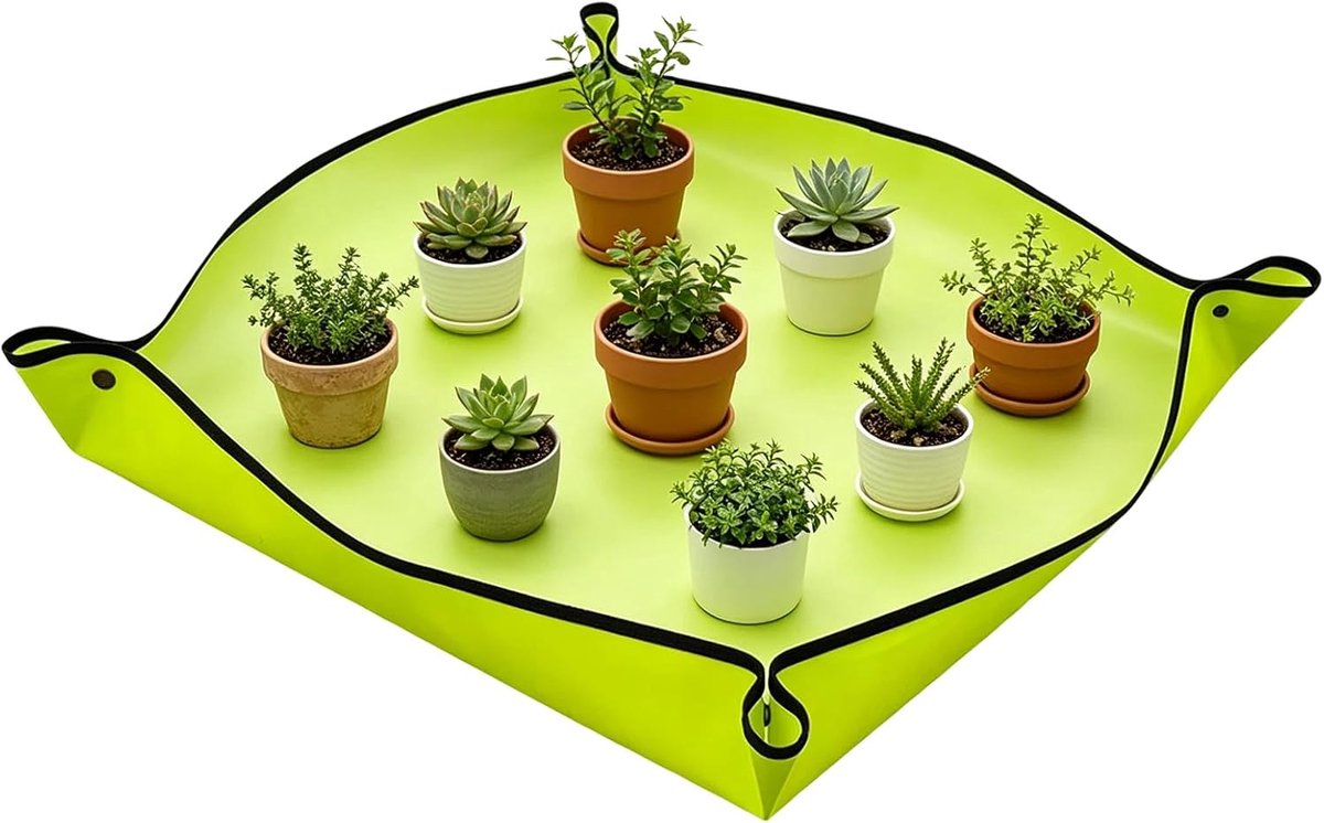 SnelShoppen - Waterdichte en Duurzame Plantenmat 100x100 cm - Draagbare Tuinmat voor Binnen en Buiten - Ideaal voor Vetplanten en Kamerplanten - Licht