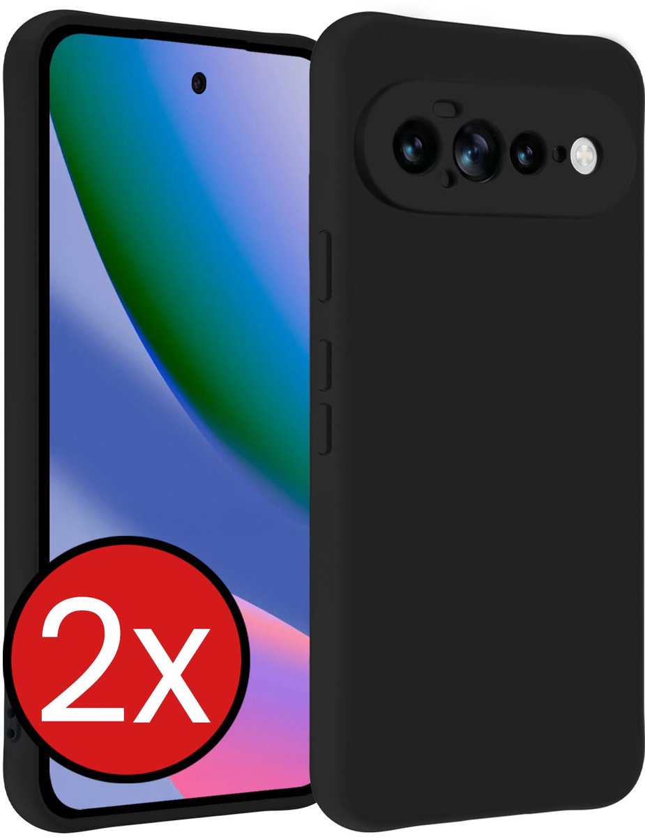 Hoesje - 2 Stuks - Geschikt voor Google Pixel 11 Pro XL - Sterk & Shockproof - Telefoonhoes - Back Cover - Case Siliconen - Telefoon Hoes - Zwart