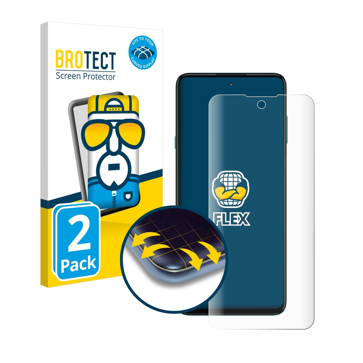 BROTECT - Screenprotector voor Motorola Edge 20 Lite - Folie Beschermfolie transparant volledig dekking - 2 Stuks
