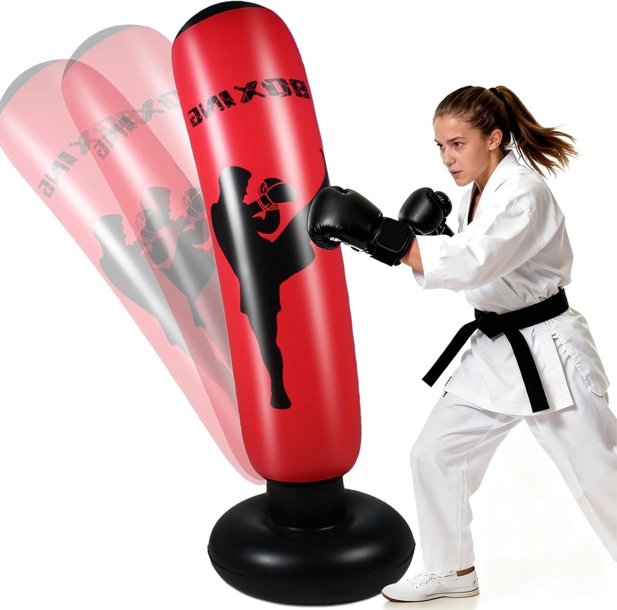 Staande Bokszak voor Kinderen van 6 tot 12 Jaar - Opblaasbare Bokszak voor Karate, Kickboksen en Taekwondo - Perfect Cadeau voor Jongens en Meisjes
