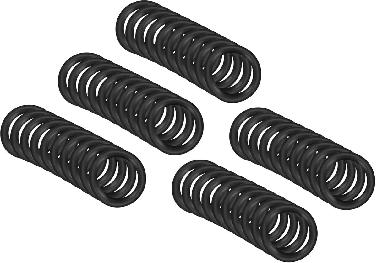 SnelShoppen - 50 Stuks 12mm x 8mm x 2mm Nitrile Rubber O-Ringen - Rond Sealing Rings Voor Kranen, Sanitair, Water- en Olie Reparatie, Zwart