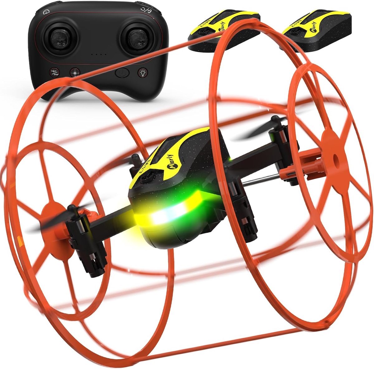 SnelShoppen - M17 Mini Drone voor Beginners Quadcopter RC met Beschermingsschild, Land- en Luchtmodus, Eénknops Start, 3D Flip, Headless Mode, Eenvoud