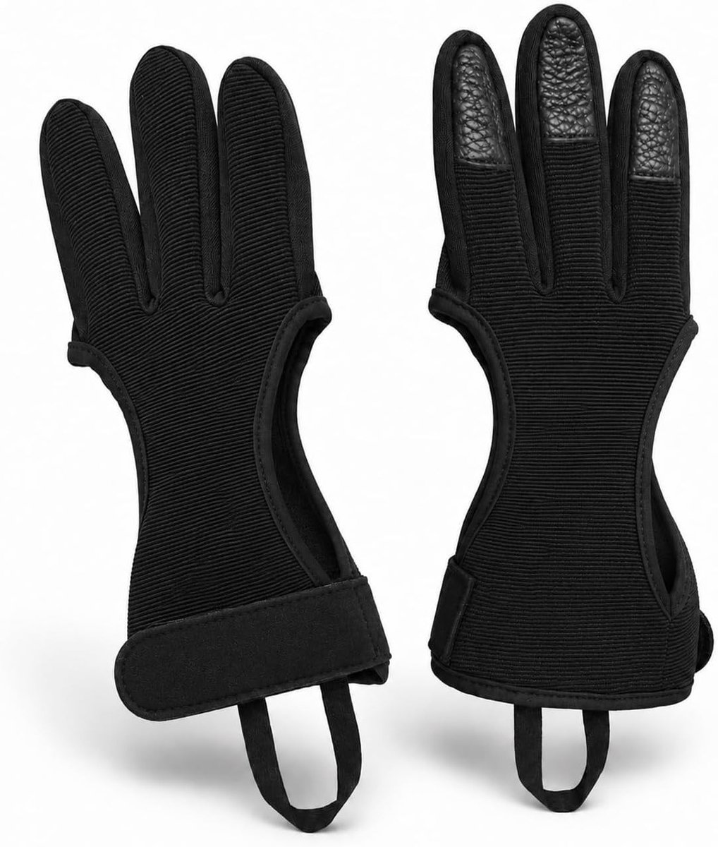 Verstelbare boogschiethandschoenen voor volwassenen - 2 stuks met versterkte vingers, ideaal voor jacht en schietsport