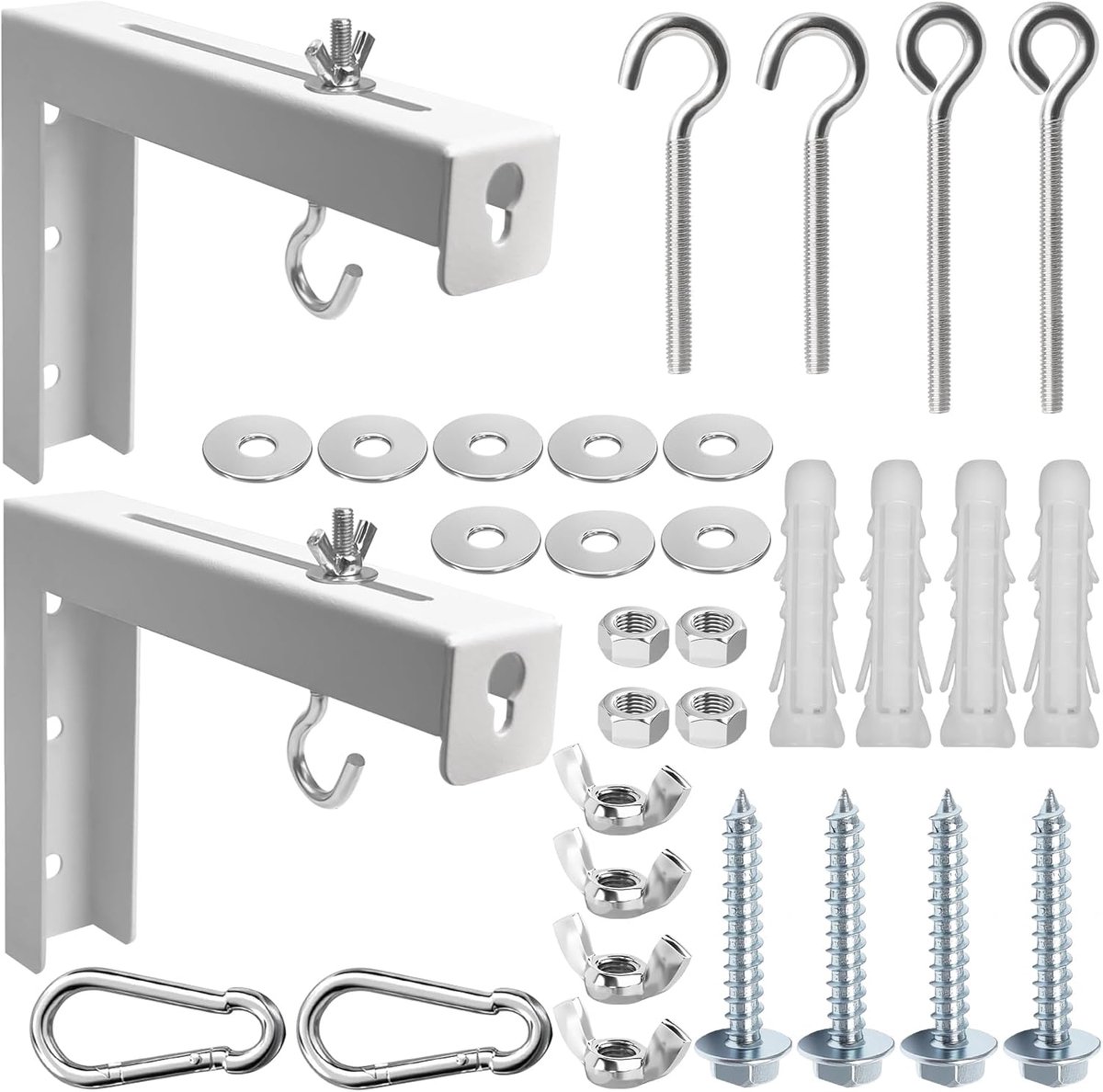 SnelShoppen - Universele Projectiescherm Wandbeugel met Canvas Houder en L-Beugels, Compleet met Accessoires voor Thuis, Feest of Camping