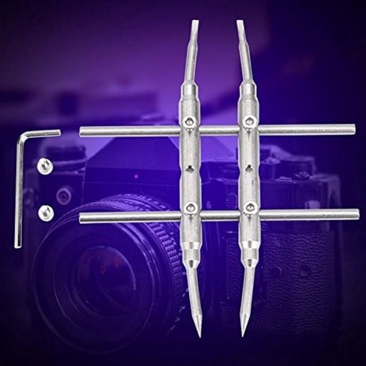 Professionele Stalen Curved Tips Lens Sleutel voor DSLR Camera Reparatie en Onderhoud Tools